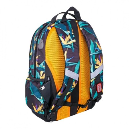 Youth backpack 43 x 29 x 18 cm, ergonomic back, Across 155, black/green 155-13-3