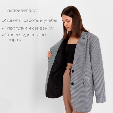 Women's jacket Minaku: classic black and white color, rr 42-44-2