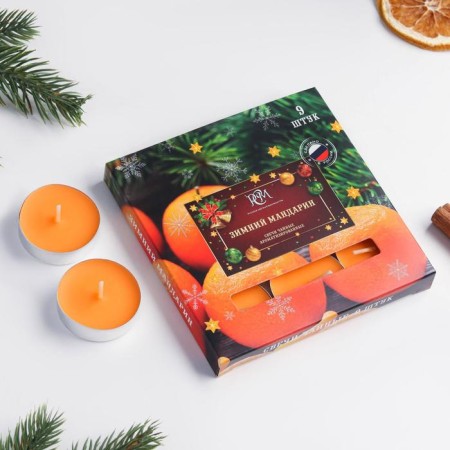 A set of tea candles flavored "Winter Mandarin", 10g, 9 pieces-1