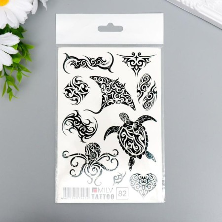 Tattoo on the body "monogram" 10x15 cm-2