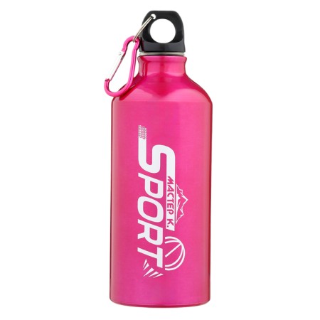 Water bottle, 650 ml, Master K, 21 x 7 cm, aluminum case, pink
