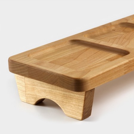 Table - an organizer for serving with handles and on the legs of ADELICA, 54.5 × 14 × 6 cm, birch-2