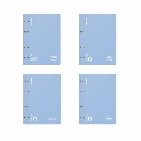 Notebook on rings A5 100 sheets of Erichkrause IQ Fineline Symbol Plastic Cover Blue, Offset 80 g/m², White is 100% mix