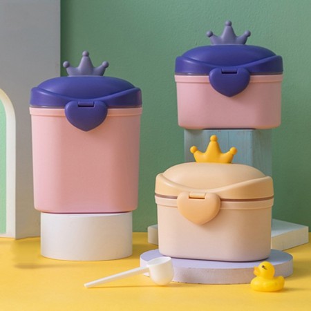Container for storage of baby food "Crown", 400 ml., Small, pink color-1