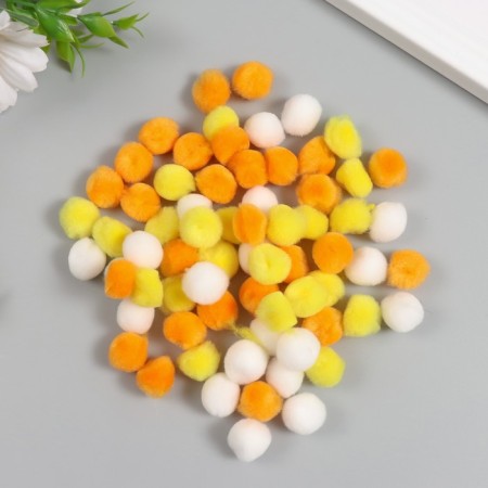 Decor for creativity "Pomponchiki. Sunny day" d = 1.3 cm set 70 pcs