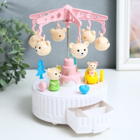 Musical Mechanical Carousel Carousel - Bears 13.5x13.5x20 cm-1