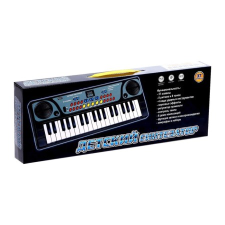 Synthesizer "Children's", 37 keys, with a microphone, black color-4