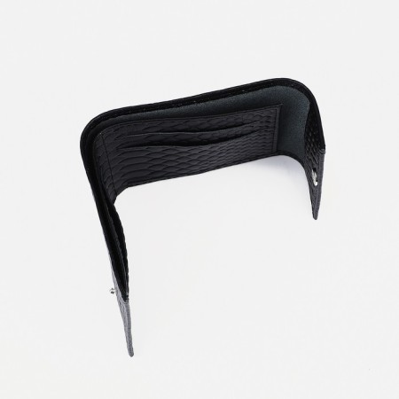 Women's wallet on the button, black color-2