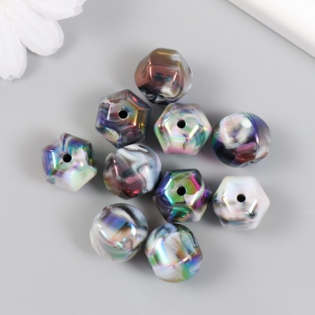 Busina Plastic for creativity "Black and white faces. Hologography" mix 1.4x1.4x1.4 cm