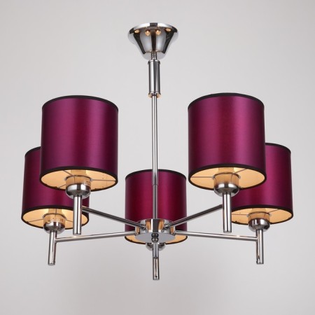 Economic chandelier 38014/5 5x60W E14 LED Chrome/purple 61x61 cm-1