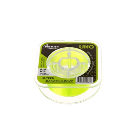Premier Fishing uno fishing line, diameter 0.2 mm, test 4.4 kg, 100 m, fluorescent yellow