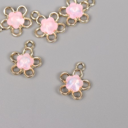 Decor for creativity Metal "Flower" gold, pink 1.8x1.5x0.5 cm