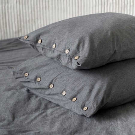 A set of pillowcases "Boyle", size 70x70 cm, dark gray color, 2 pcs-1
