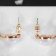 Earrings with pearls "Shar", beads for lowering, white color in gold