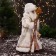 Santa Claus "with cones and staff" moves, 40 cm, white-beige
