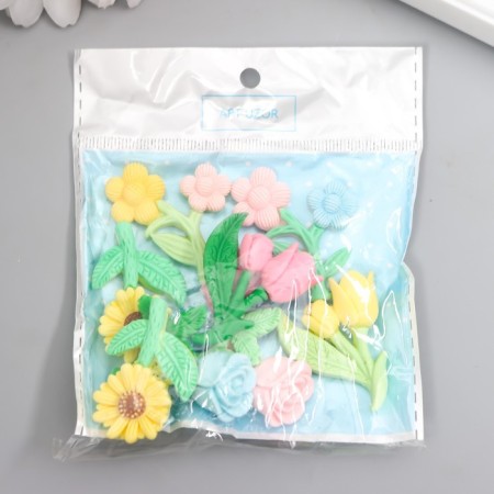 Decor for creativity Plastic "Garden Flower" set 8 pcs mix 2.6x4x0.7 cm-3