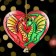 Christmas tree toy "Dragons in love", lamination, 88 x 74mm
