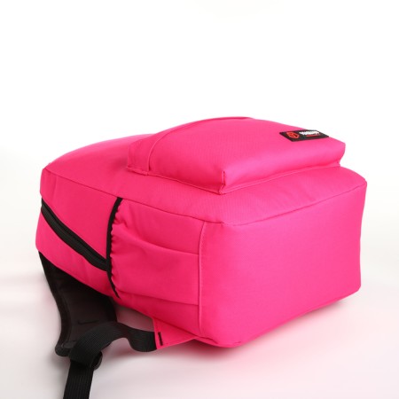 School backpack on a zipper, 4 pockets, pink color-4