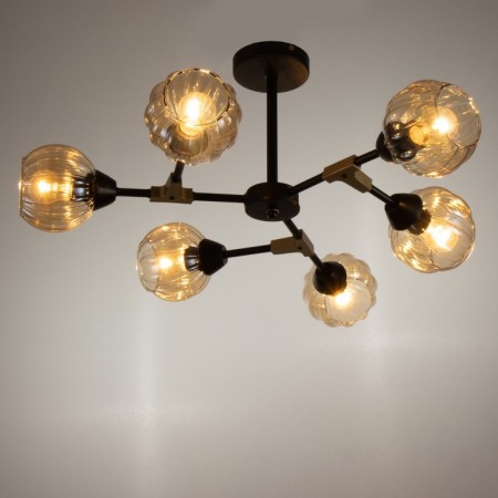 Svetogor chandelier "Form" 6x60W E27 Black 81x81x39cm-1