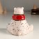 Souvenir Ceramics "White Surprised Bear in a red scarf" 9.4x11.4x10.1 cm