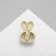 Brooch "Bunny" ears in polka dots, black-beige color in gold