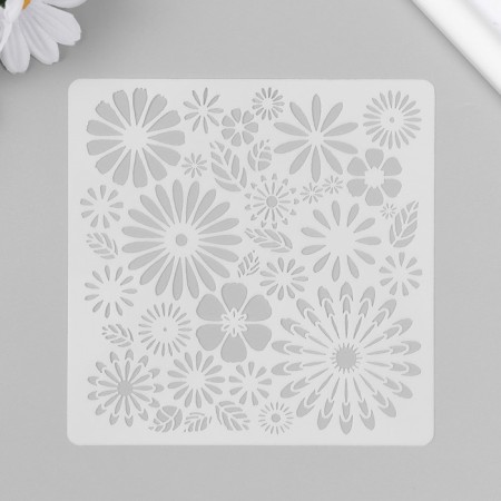 Stencil plastic "Flower aroma" 13x13 cm