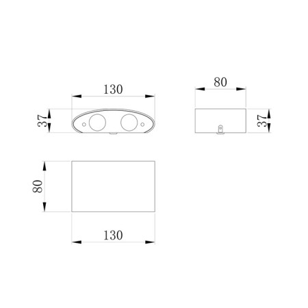 Architectural backlight Outdoor O417WL-L4B3K, 4W, 3.7x12x8 cm, LED, 400LM, 3000K, black color black-4