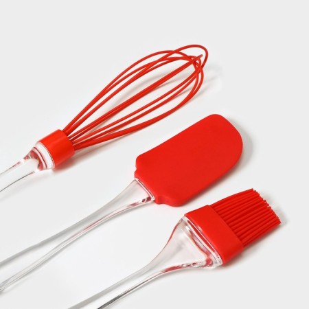 A set for baking the share “ice. Maxi ”, 3 objects: blade 24 cm, brush 22 cm, corolla 26 cm, red color-2