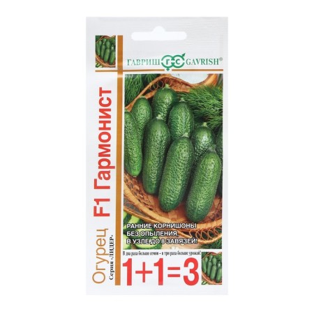 Cucumber seeds "Harmonist", F1, Kornishon, series 1+1, 20 pcs