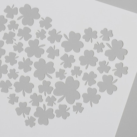 Stencil plastic "heart from clover" 15x15 cm-2