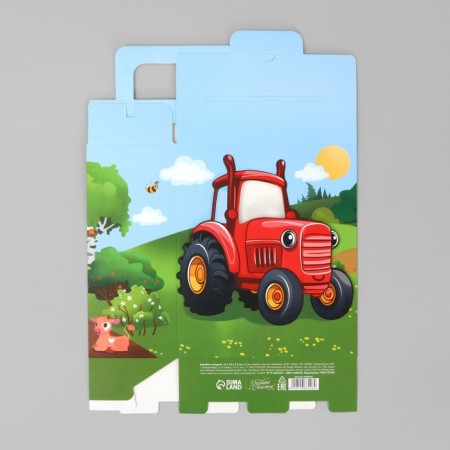 Gift folding box, packaging, Red Tractor, 18 x 15 x 7.5 cm-5