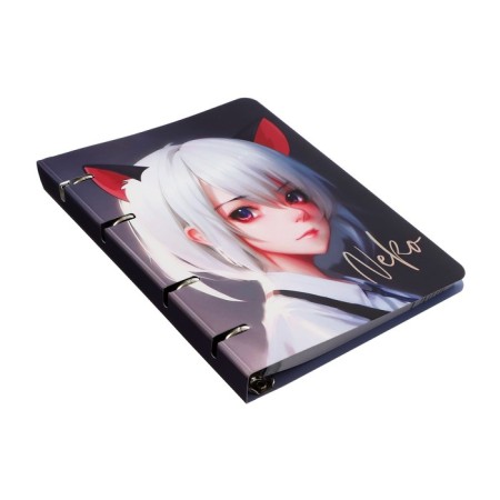 A notebook on the rings A5, 100 sheets in the Meshu Neko cage, cover coated cardboard, matte lamination, foil embossing-1