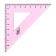 Drawing set 4 objects (ruler 15 cm, square 30 °/ 60 °, 10 cm; square 45 °/ 45 °, 8 cm; transporter 180 °, 9 cm), transparent pink