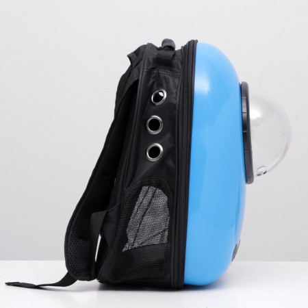 A backpack for carrying animals with a viewing window, 32 x 22 x 43 cm, blue-2