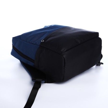 Backpack from textiles on lightning, Erich Krause, 1 pocket, USB connector, blue color-4