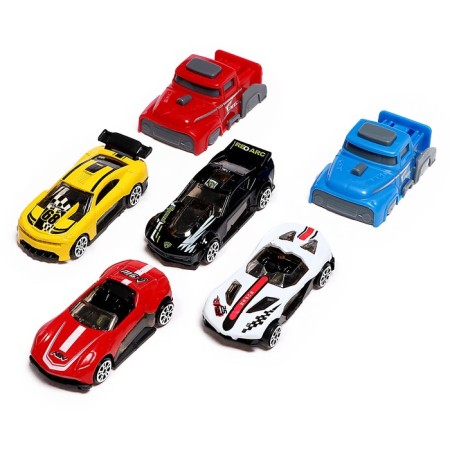Set of cars with launch, 6 pieces included, mix-7