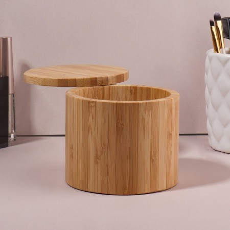 Organizer for storage "Bamboo", with a lid, sliding, D - 12 × 10.5 cm, brown color-3