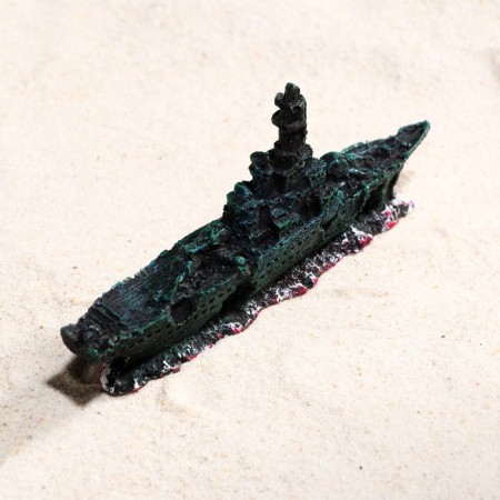 Decor for the Aquarium "Little Boat", 13 x 2.5 x 5.5 cm-2