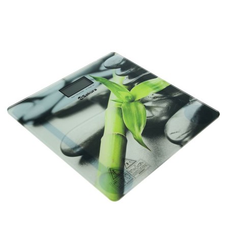 Floor scales Sakura SA-5072S, electronic, up to 180 kg, drawing "Bamboo"