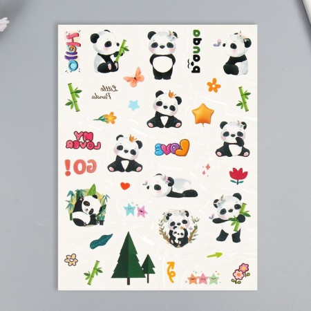 Tattoo on the body color "White Bears/Panda" MIX 24x14.5 cm-2