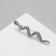 Brooch "Snake", white color in silver