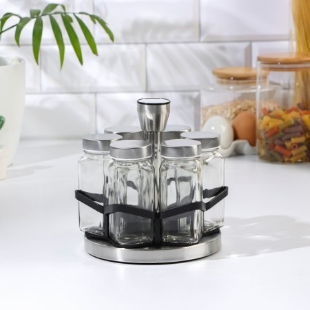 Set for glass spices on the stand "Classic", 6 pcs-1