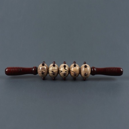 The massage "Skalka", universal, 36.5 × 5.8 cm, 5 balls with spikes, wooden-4