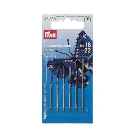 Needles for embroidery with rounded tip, steel, No. 18/22, 6 pcs-1