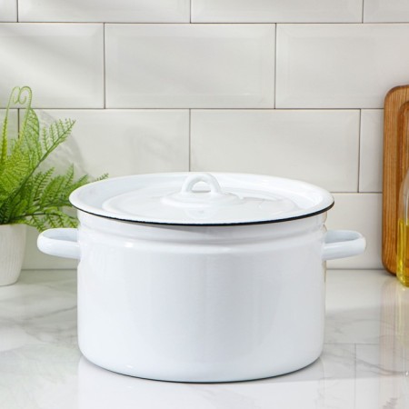 Pan without a decolle, 7 liters, induction, metal cover, color mix
