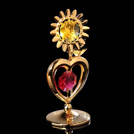 Souvenir "Heart with the Sun", 3 × 3 × 8 cm, with crystals