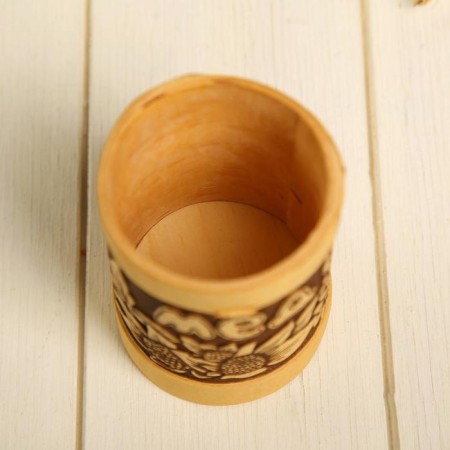 TUES "Flower", honey, 6 × 9.5 cm, birch bark-2