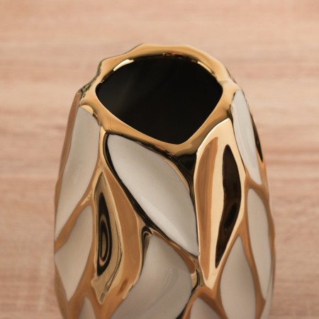 VAZ Coramics Table "Axel" 18x9.5 cm, white-golden-1
