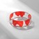 Ring "Transparent" heart, red color, 17 size
