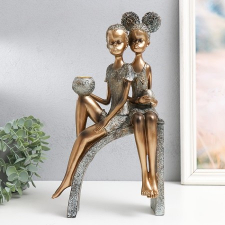 Souvenir Polystone SPRISE "Children on the hill, with jugs" under bronze 19.5x10x35 cm